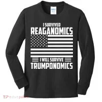 I Survived Reaganomics I Will Survive Trumponomics Kids Long Sleeve Shirt thumb 0