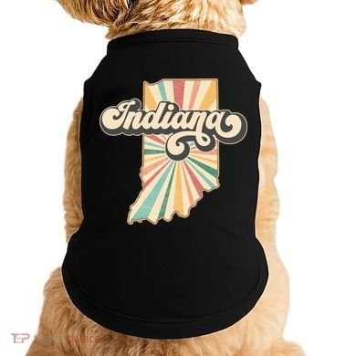 Indiana State Retro Vintage Map Doggie Tank