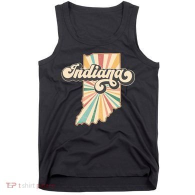 Indiana State Retro Vintage Map Tank Top