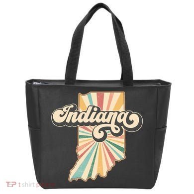 Indiana State Retro Vintage Map Tote Bag
