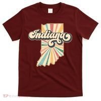 Indiana State Retro Vintage Map T-Shirt thumb 0