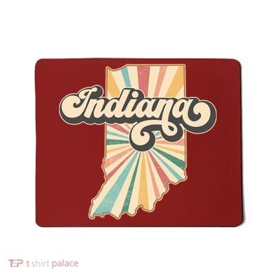 Indiana State Retro Vintage Map Mousepad