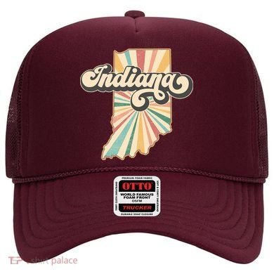 Indiana State Retro Vintage Map Hat