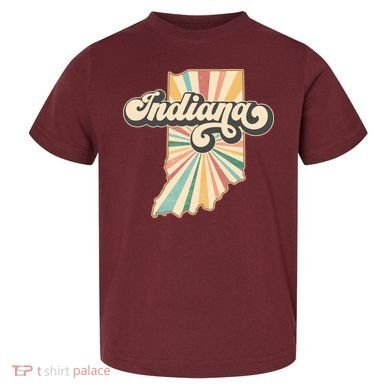 Indiana State Retro Vintage Map Toddler T-Shirt
