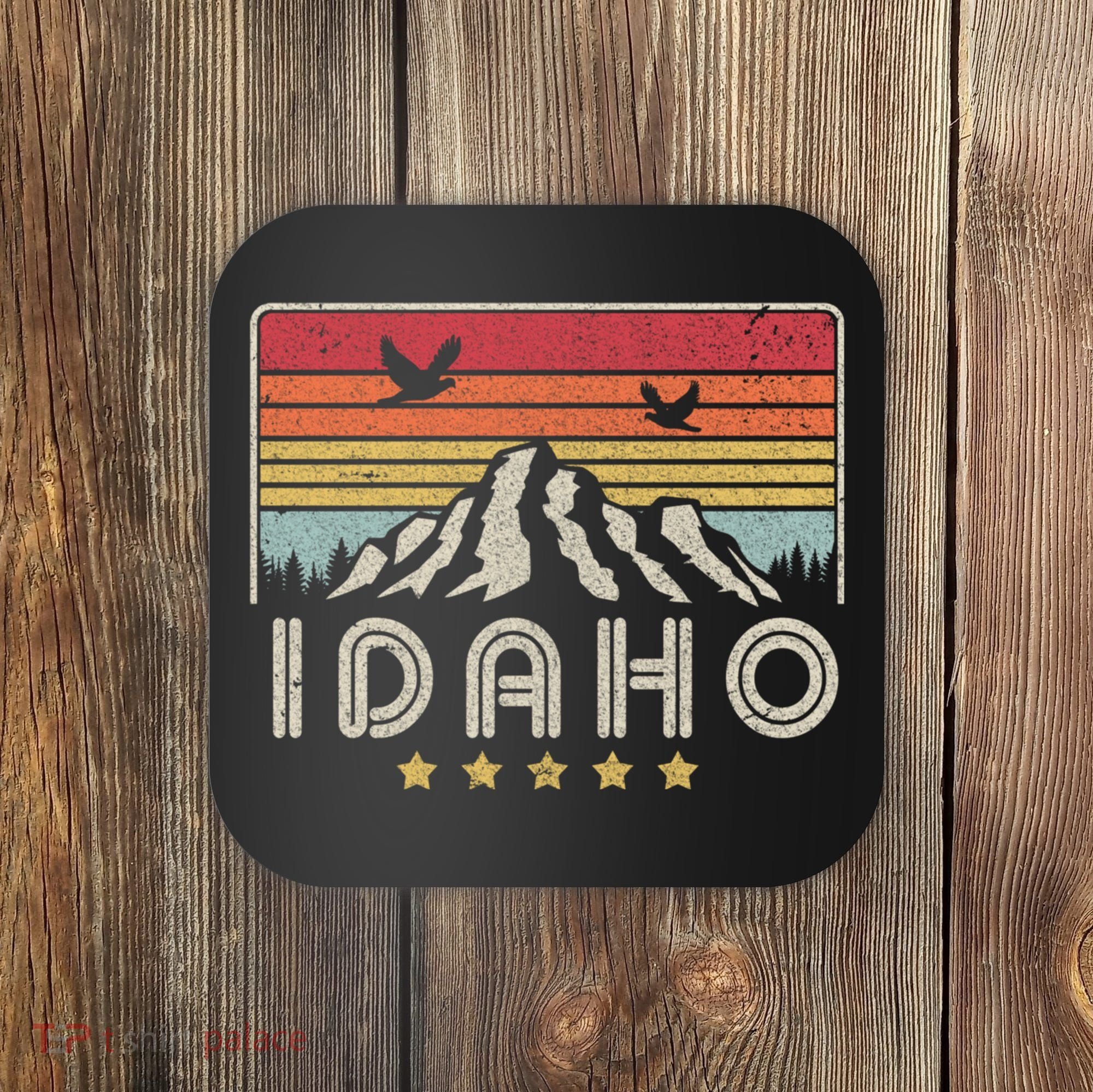 Idaho Shirt. Retro Style ID, USA Coaster