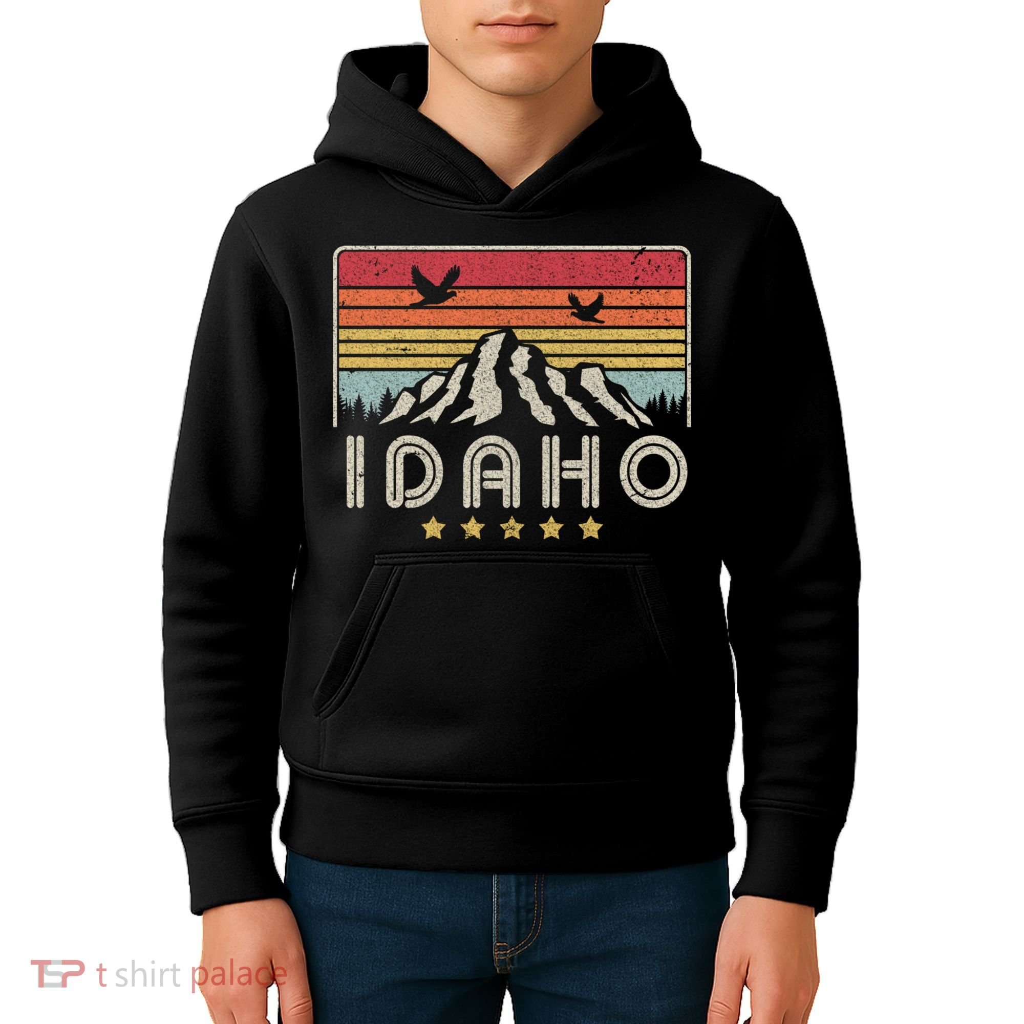 Idaho Shirt. Retro Style ID, USA Kids Hoodie