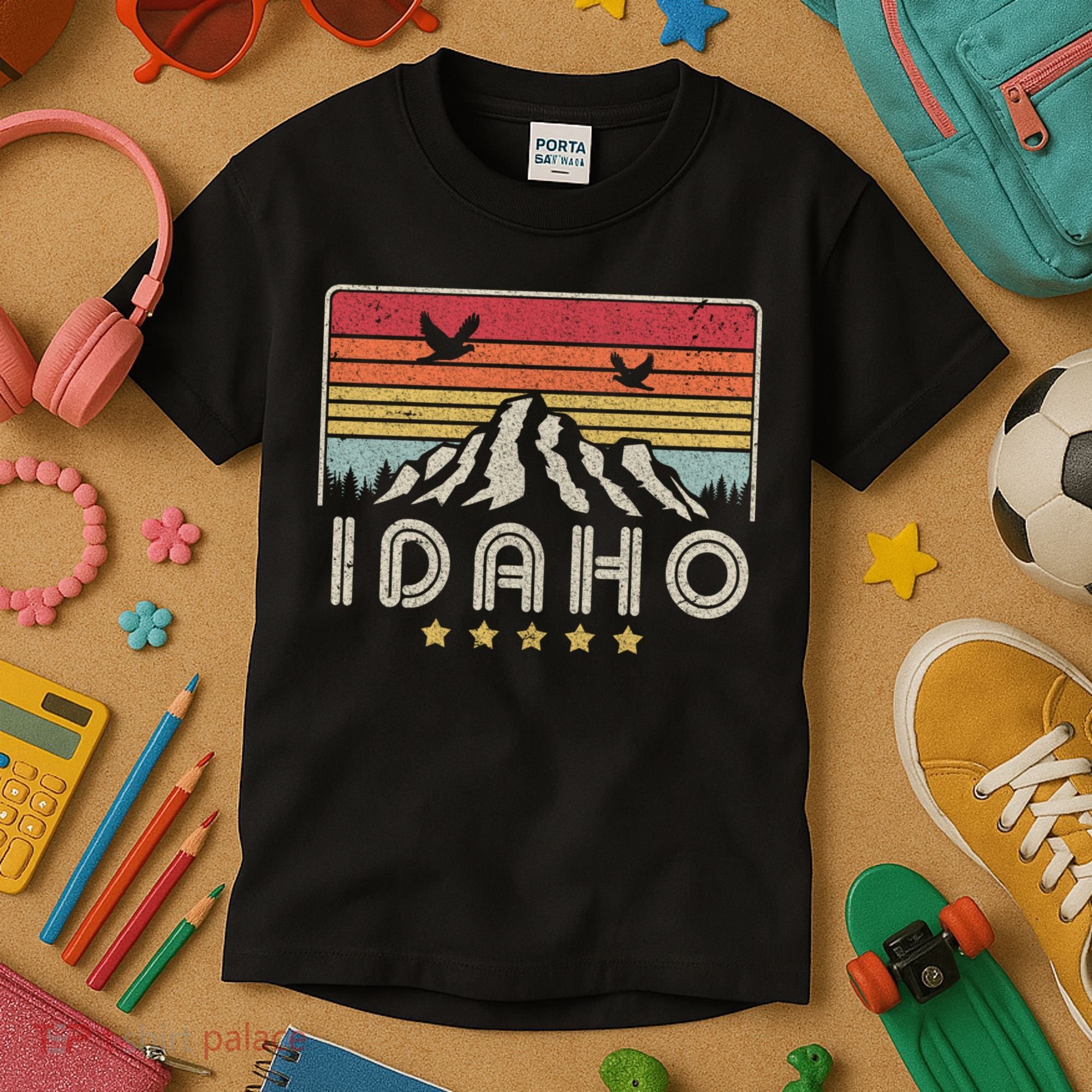 Idaho Shirt. Retro Style ID, USA Kids T-Shirt