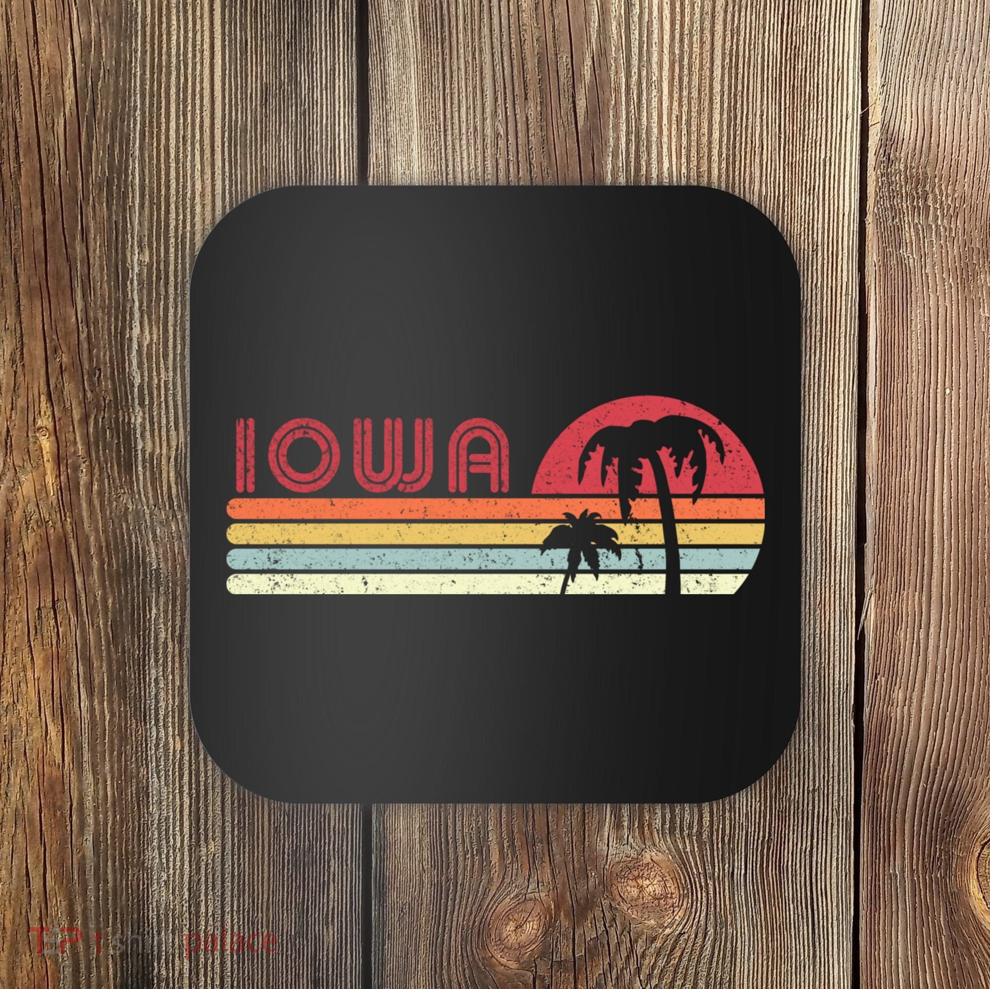 Iowa Shirt. Retro Style IA, USA Coaster