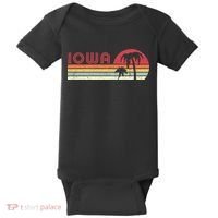 Iowa Shirt. Retro Style IA, USA Baby Bodysuit thumb 0