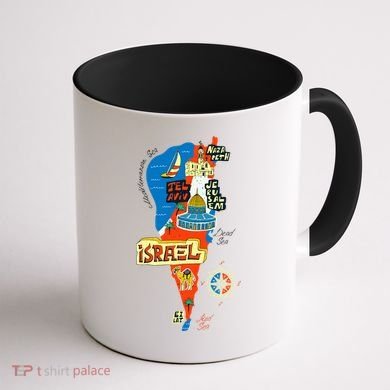 Israel Cartoon Map Coffee Mug back