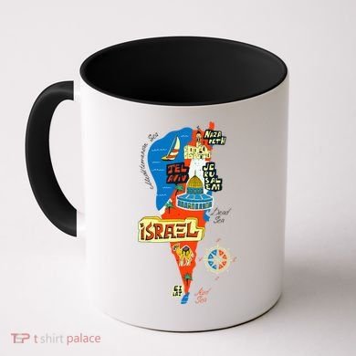 Israel Cartoon Map Coffee Mug