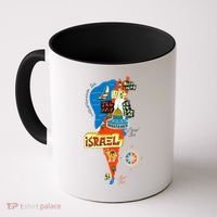Israel Cartoon Map Coffee Mug thumb 0