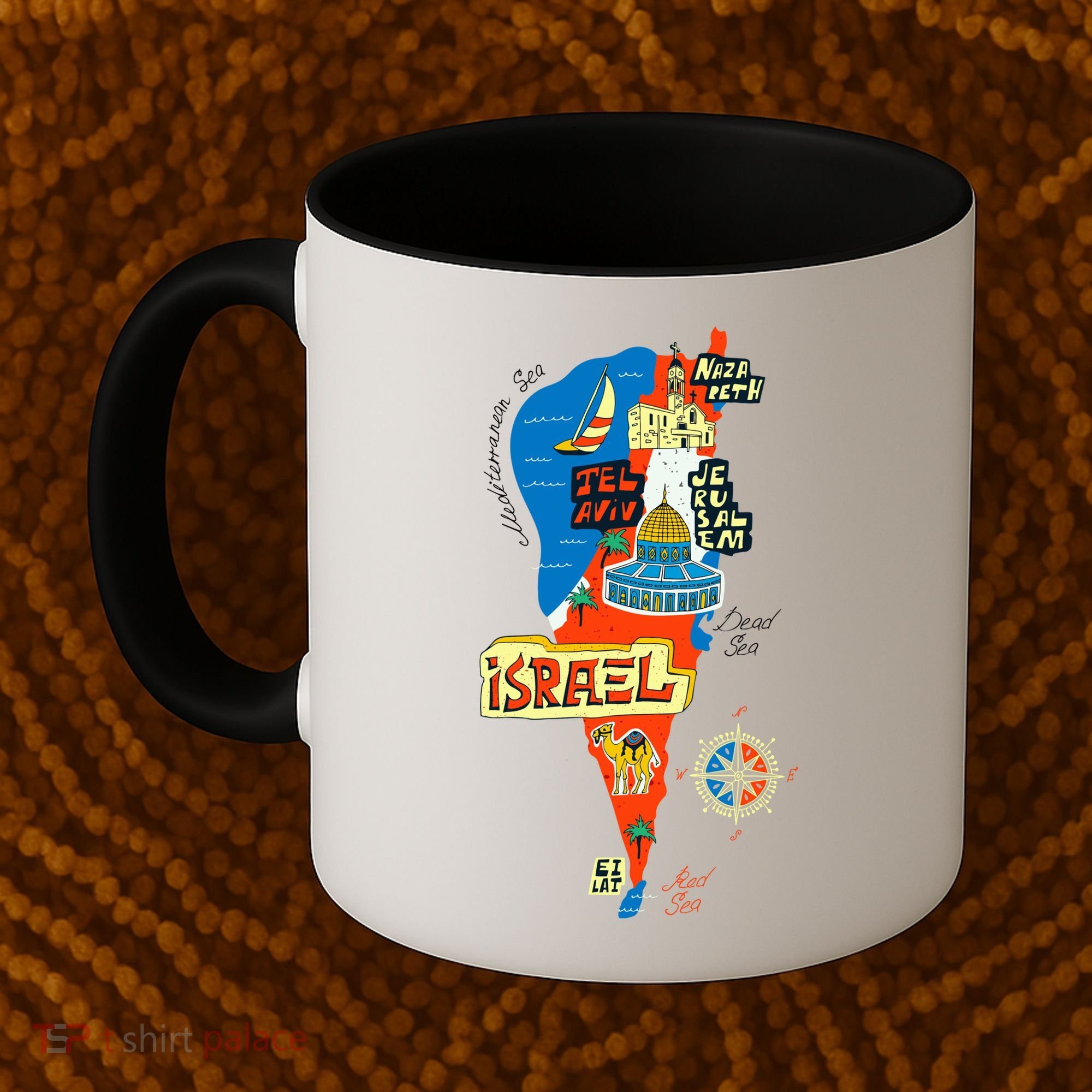 Israel Cartoon Map Coffee Mug