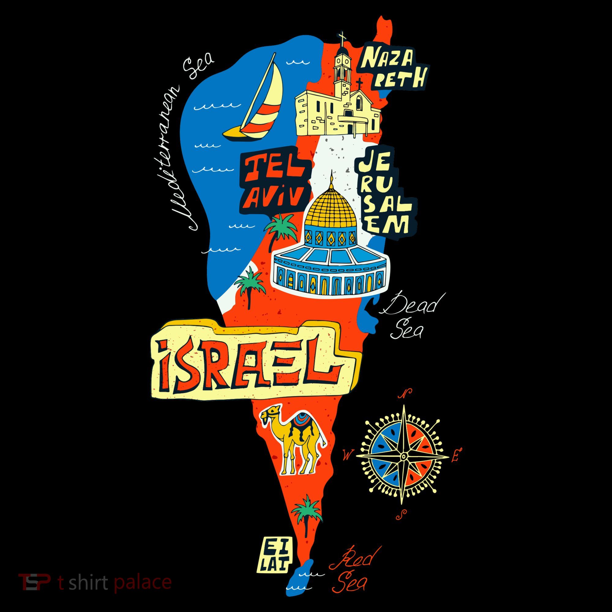Israel Cartoon Map Ornament