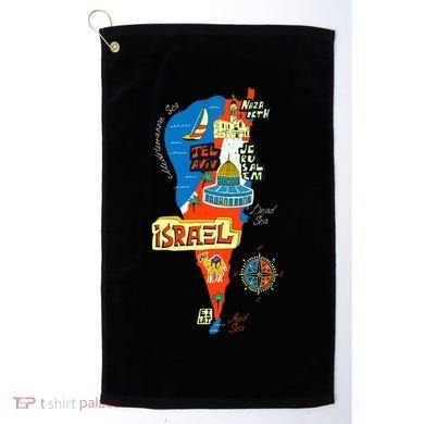 Israel Cartoon Map Golf Towel