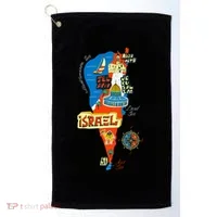 Israel Cartoon Map Golf Towel thumb 0