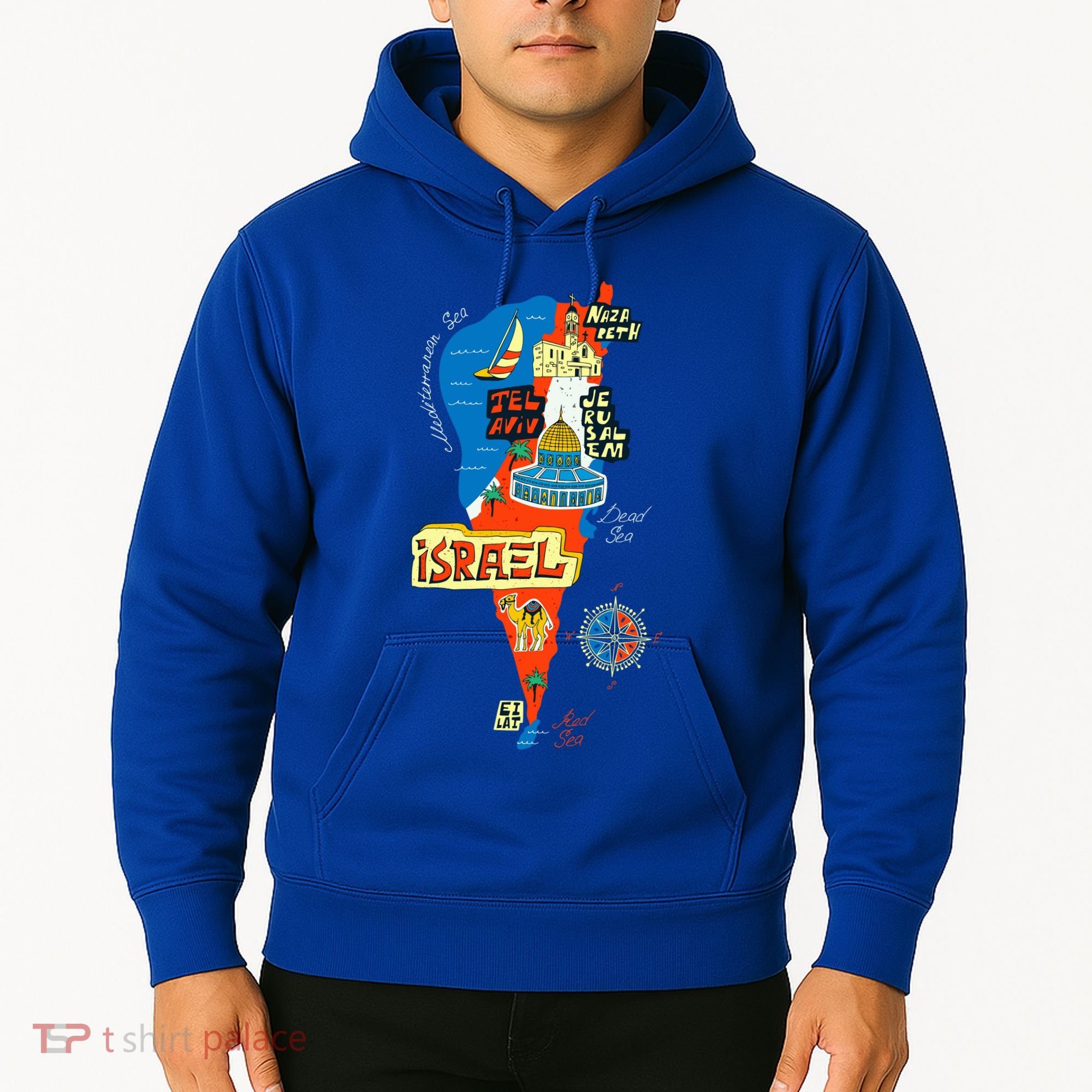 Israel Cartoon Map Hoodie