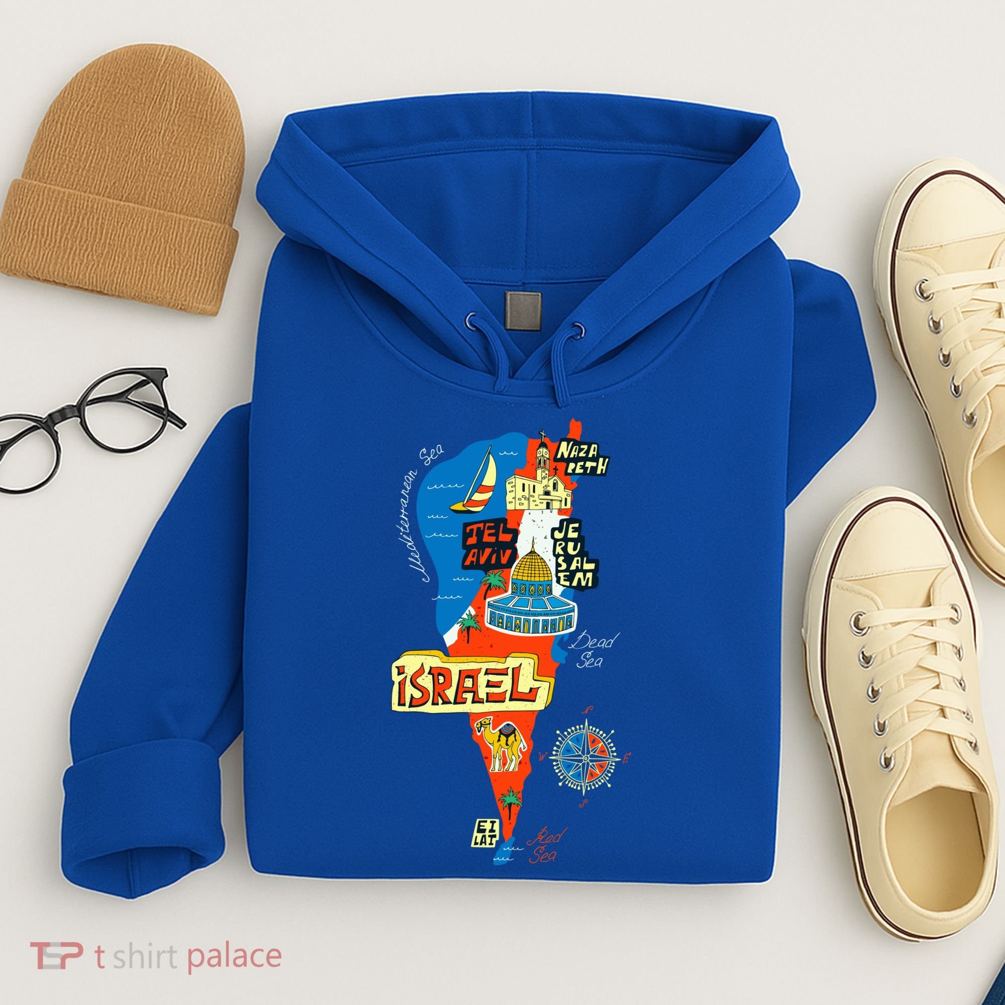 Israel Cartoon Map Hoodie