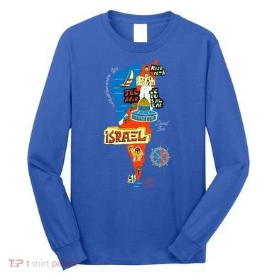 Israel Cartoon Map Long Sleeve Shirt