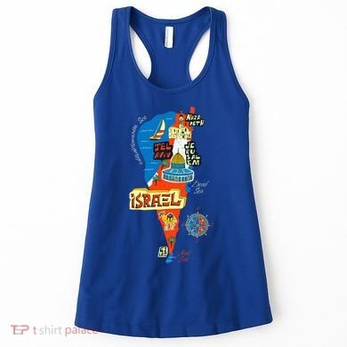 Israel Cartoon Map Women's Tank Top