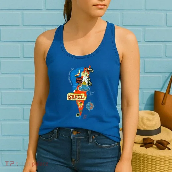 Israel Cartoon Map Women's Tank Top