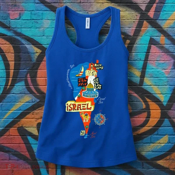 Israel Cartoon Map Women's Tank Top
