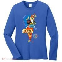 Israel Cartoon Map Women's Long Sleeve Shirt thumb 0
