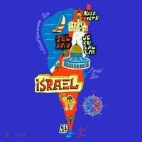 Israel Cartoon Map Women's Long Sleeve Shirt thumb 2