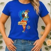 Israel Cartoon Map Women's T-Shirt thumb 2
