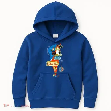 Israel Cartoon Map Kids Hoodie