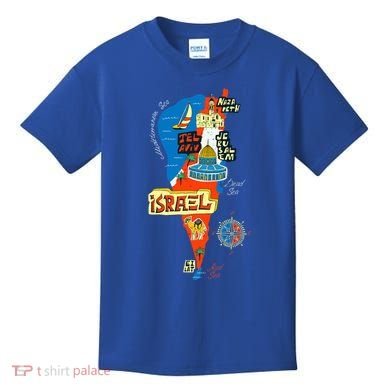 Israel Cartoon Map Kids T-Shirt