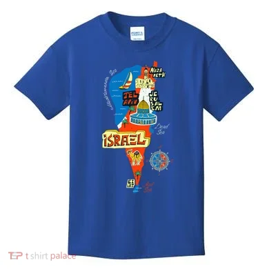 Israel Cartoon Map Kids T-Shirt