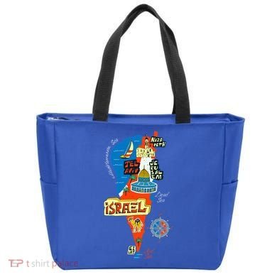 Israel Cartoon Map Tote Bag