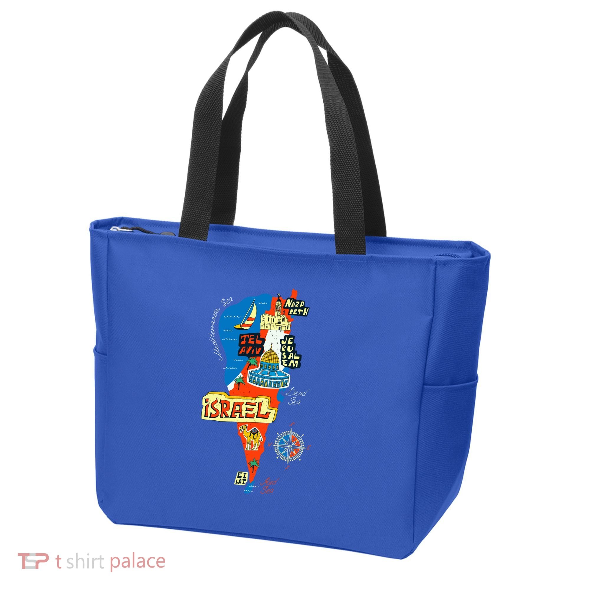 Israel Cartoon Map Tote Bag