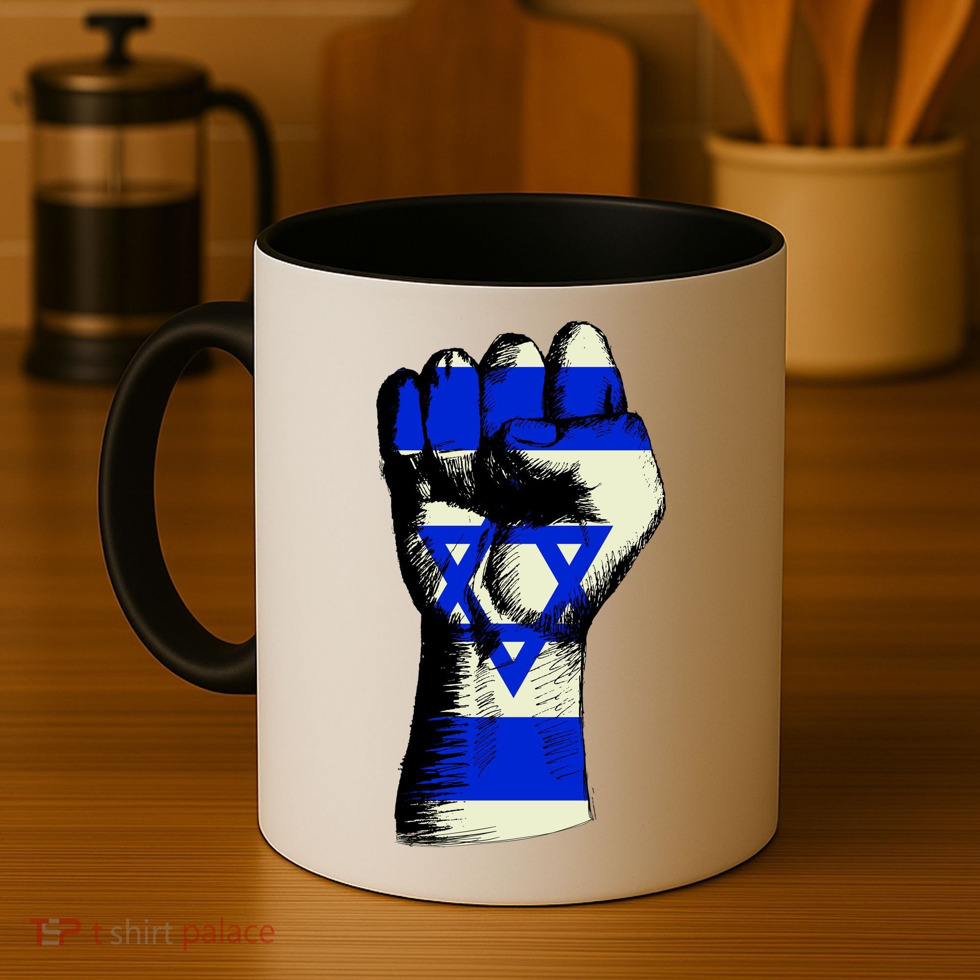 Israel Flag Fist Coffee Mug