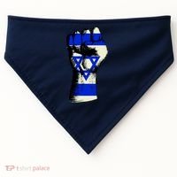 Israel Flag Fist USA-Made Doggie Bandana thumb 0