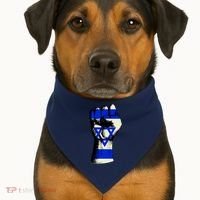 Israel Flag Fist USA-Made Doggie Bandana thumb 1