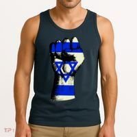 Israel Flag Fist Tank Top thumb 3