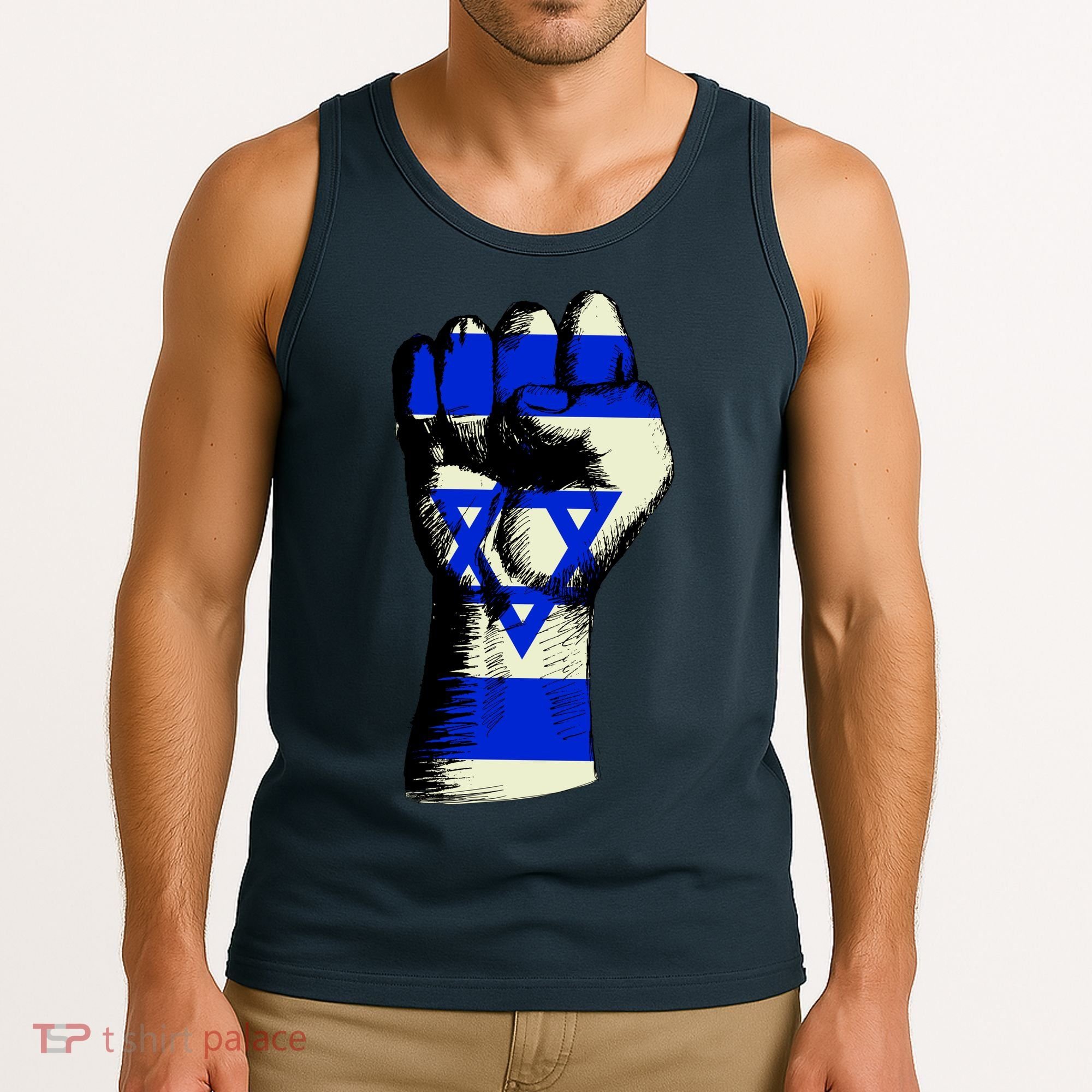 Israel Flag Fist Tank Top