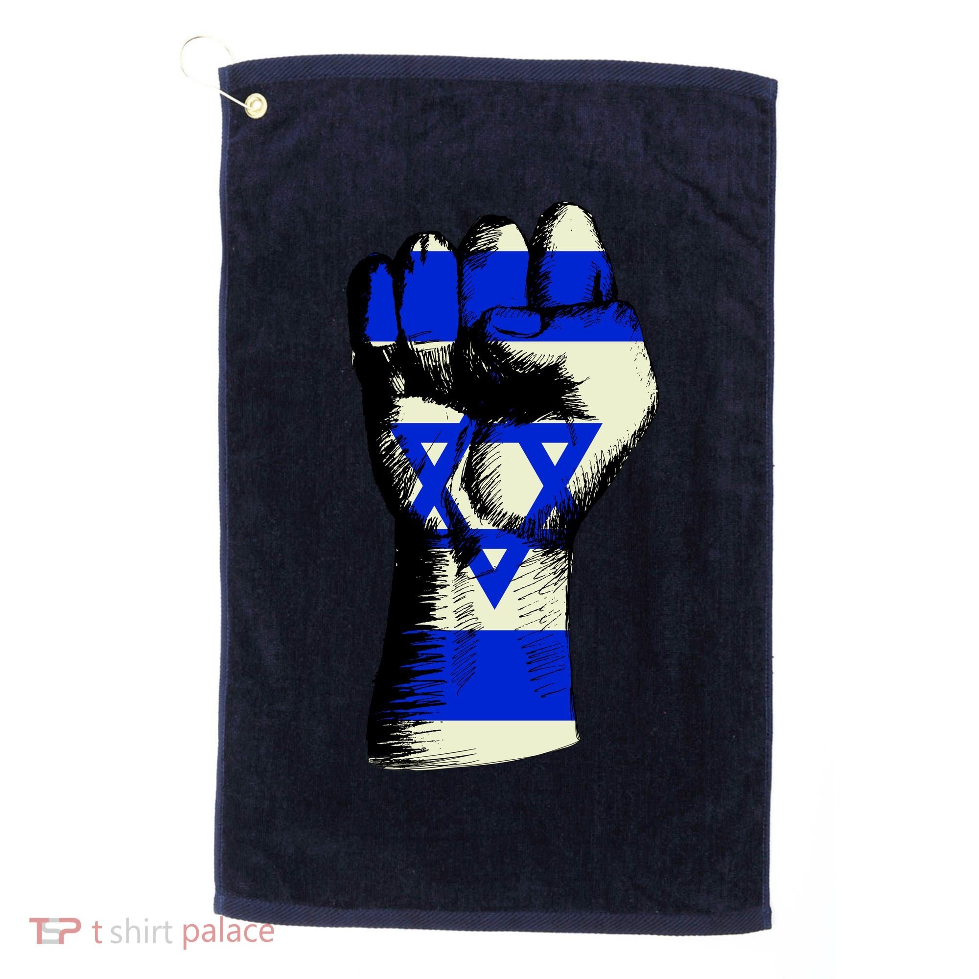 Israel Flag Fist Golf Towel