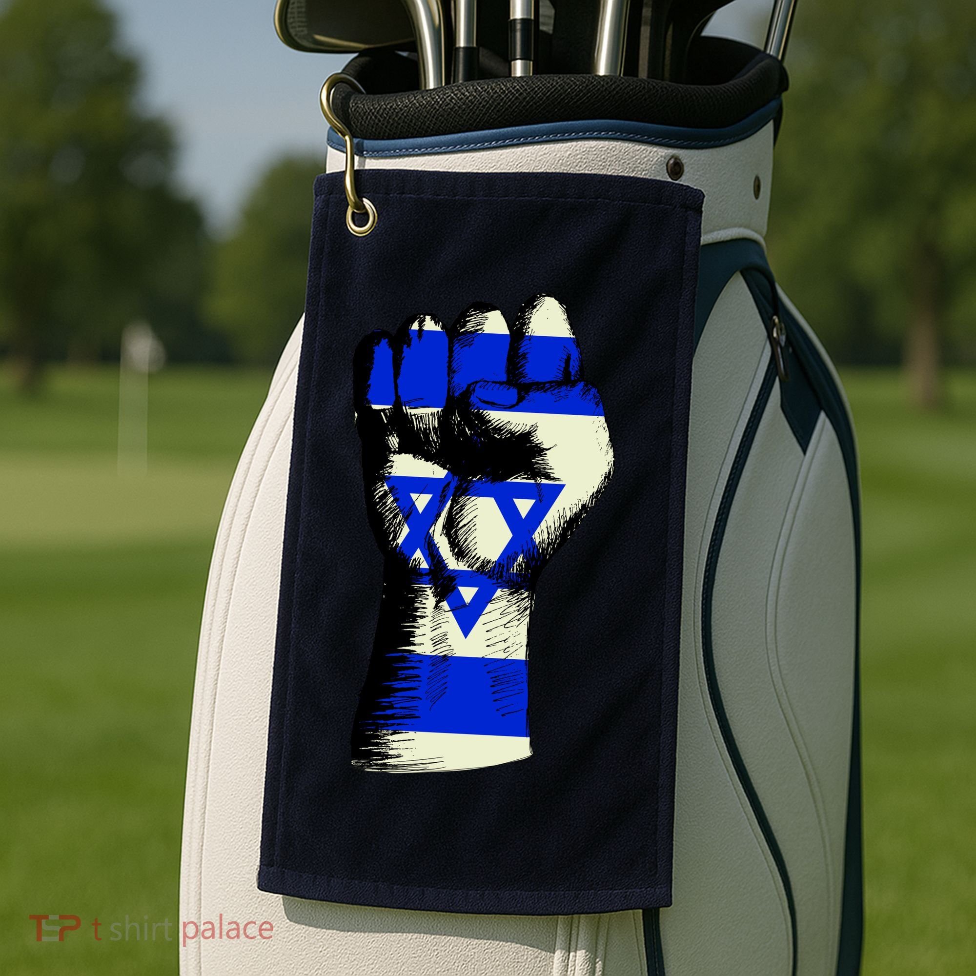 Israel Flag Fist Golf Towel