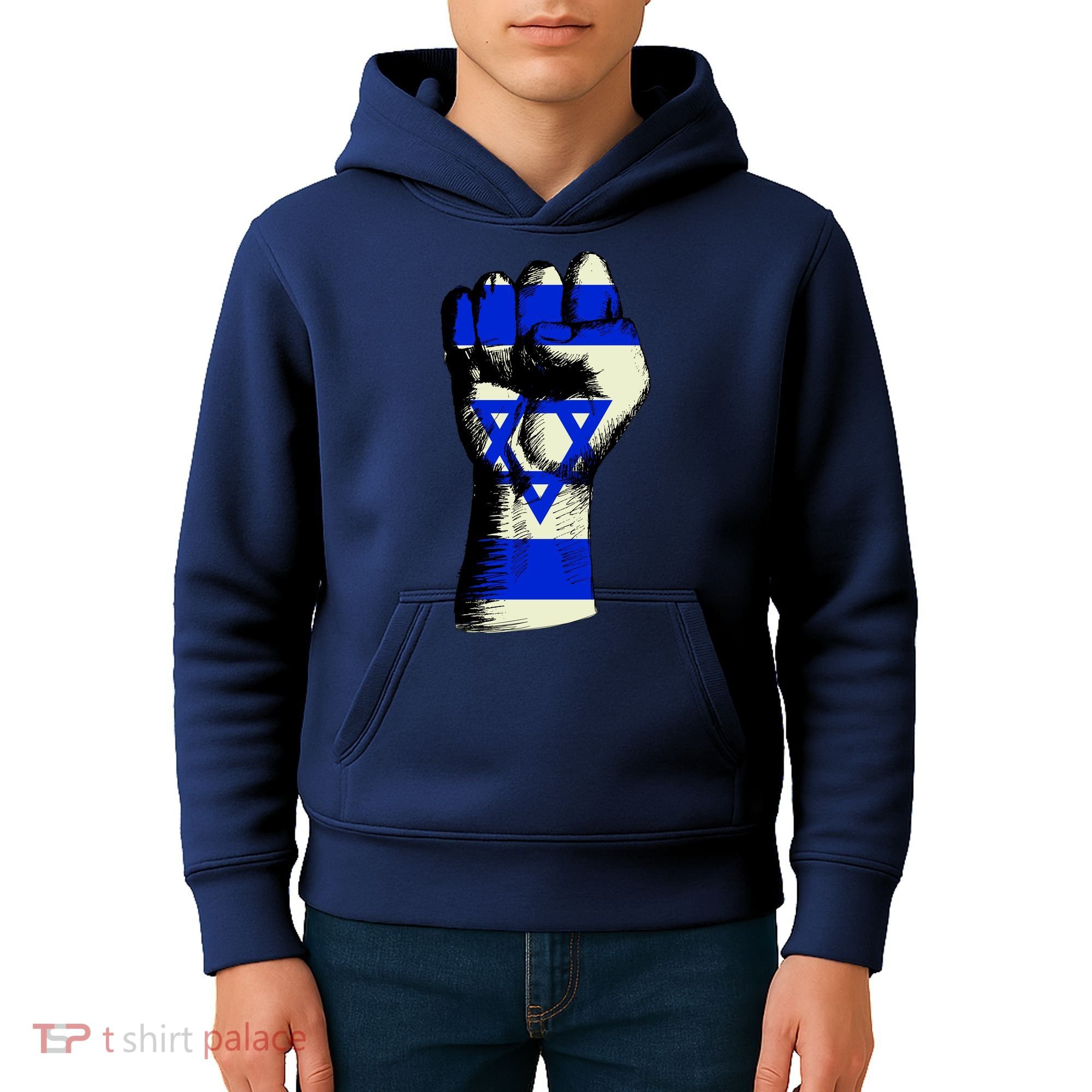Israel Flag Fist Kids Hoodie