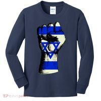 Israel Flag Fist Kids Long Sleeve Shirt thumb 0