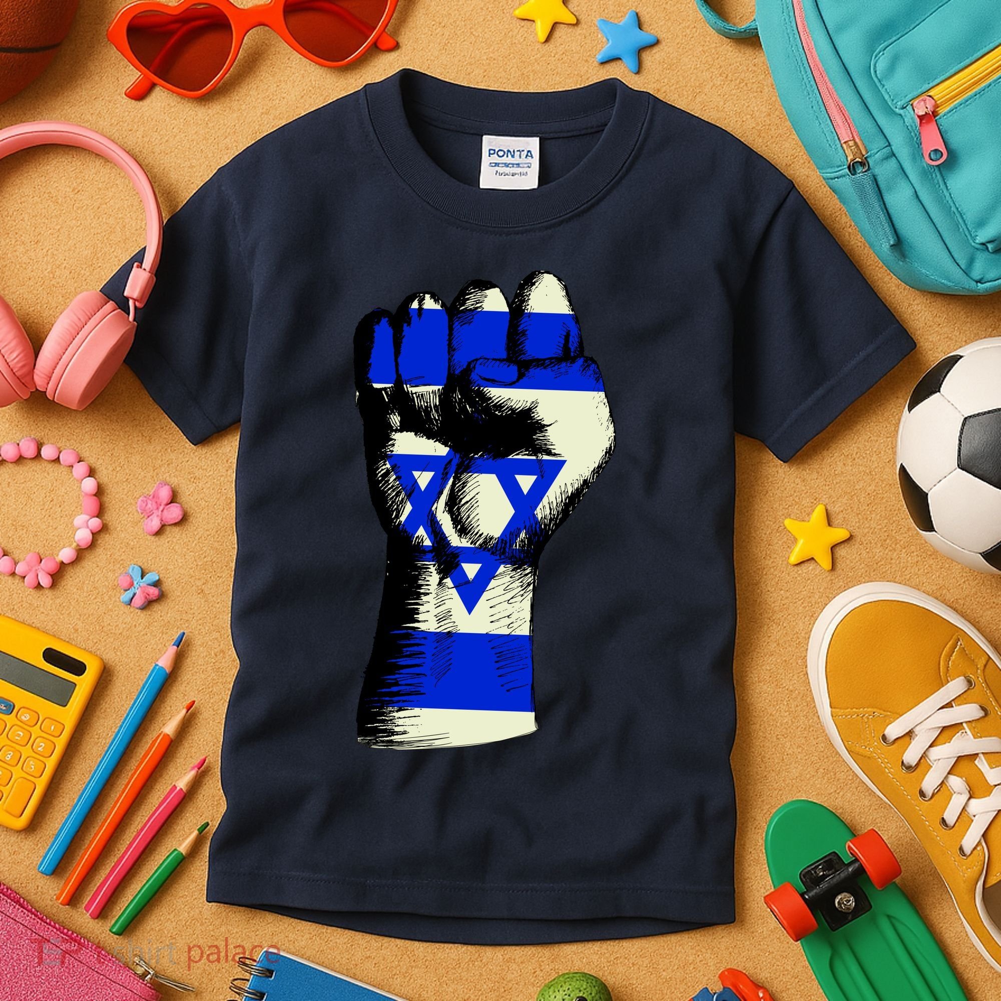 Israel Flag Fist Kids T-Shirt