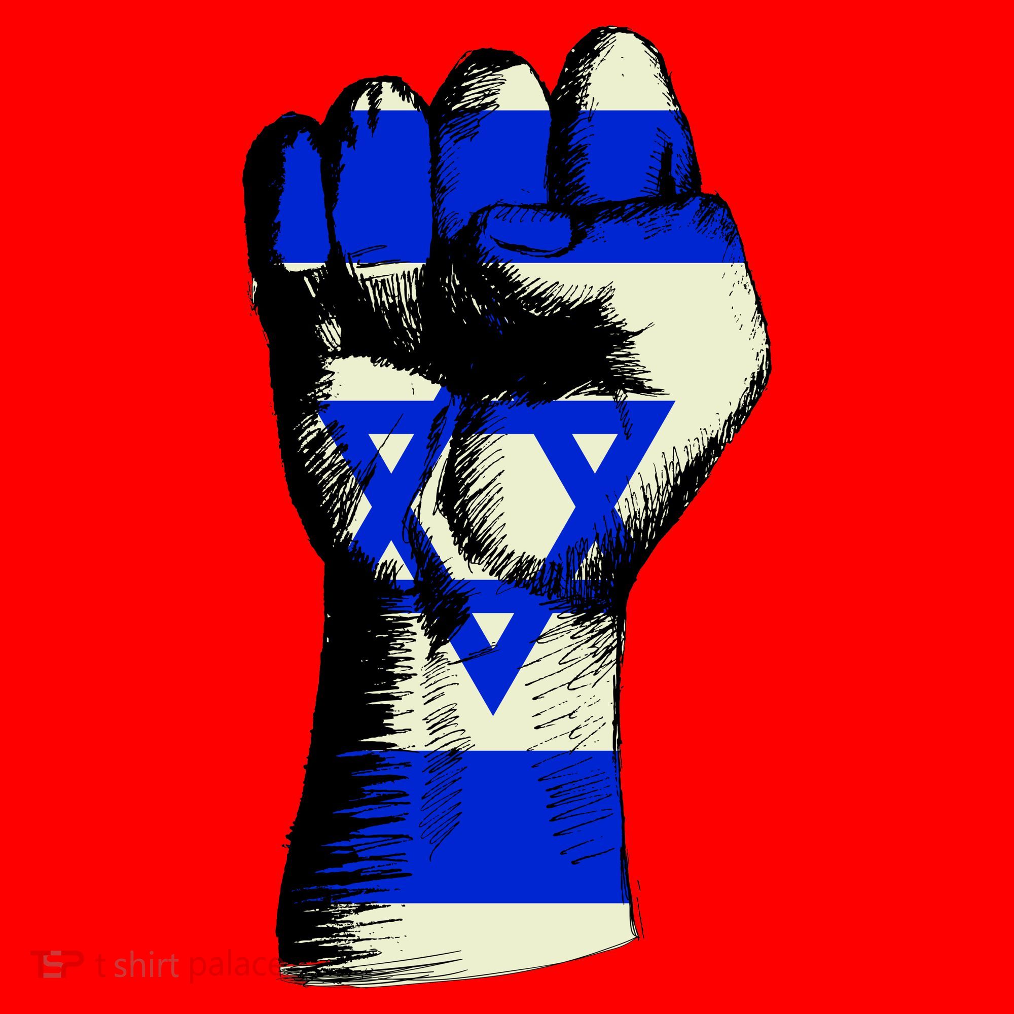 Israel Flag Fist Santa Hat