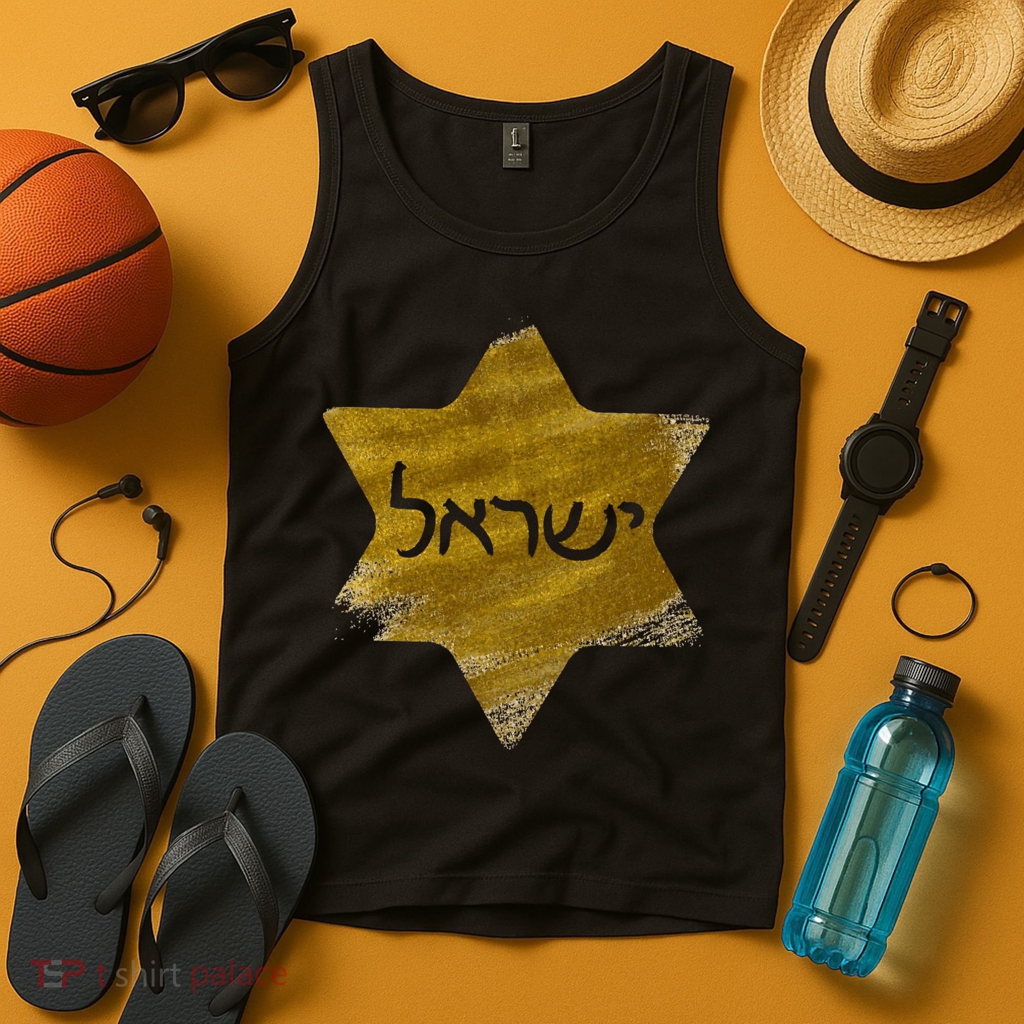 Israel Gold Abstract Tank Top