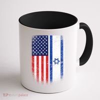 Israel Jewish American Flag Coffee Mug thumb 1