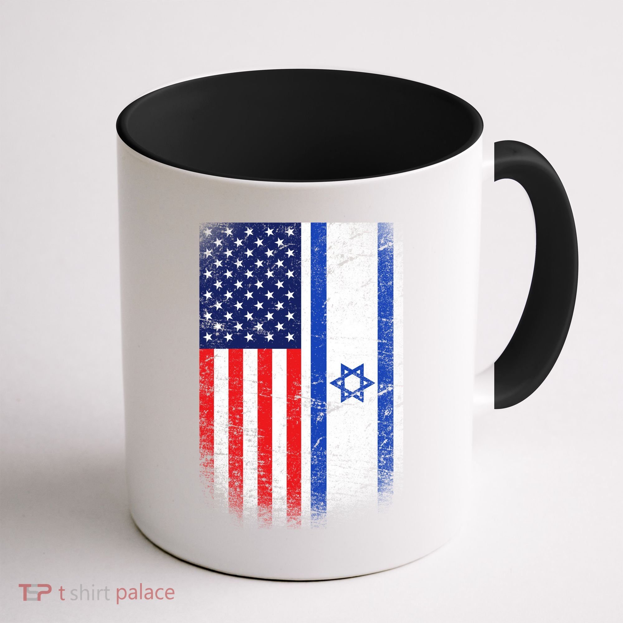 Israel Jewish American Flag Coffee Mug