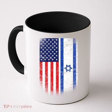 Israel Jewish American Flag Coffee Mug