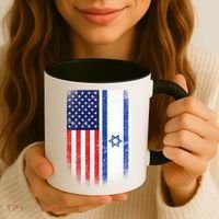 Israel Jewish American Flag Coffee Mug thumb 3
